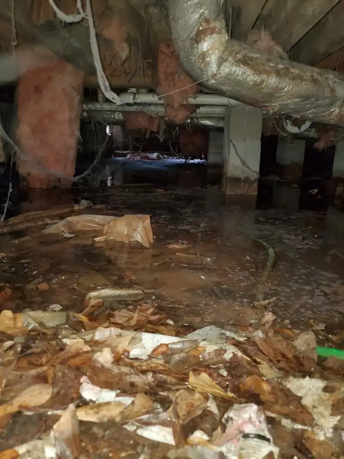 Crawl space flood assessment for Commercial Water Damage Restoration in Madison
